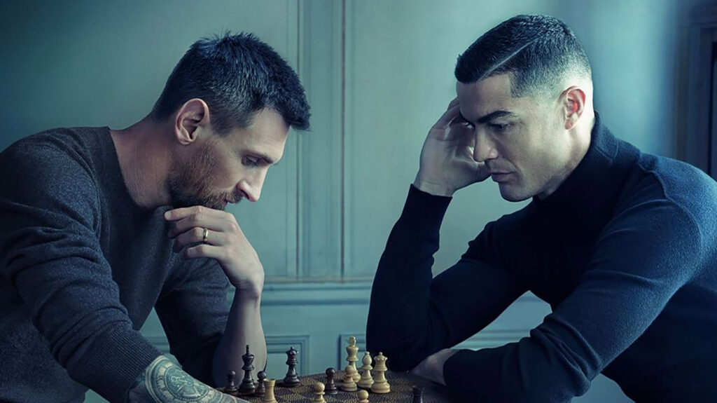 La historia secreta de la foto de Messi y Cristiano Ronaldo jugando ajedrez que es furor en las redes