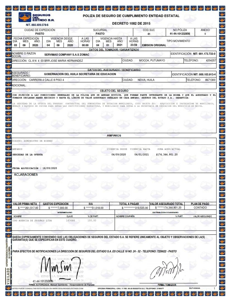 Garantía de Seriedad de la Oferta en Procesos de Licitación