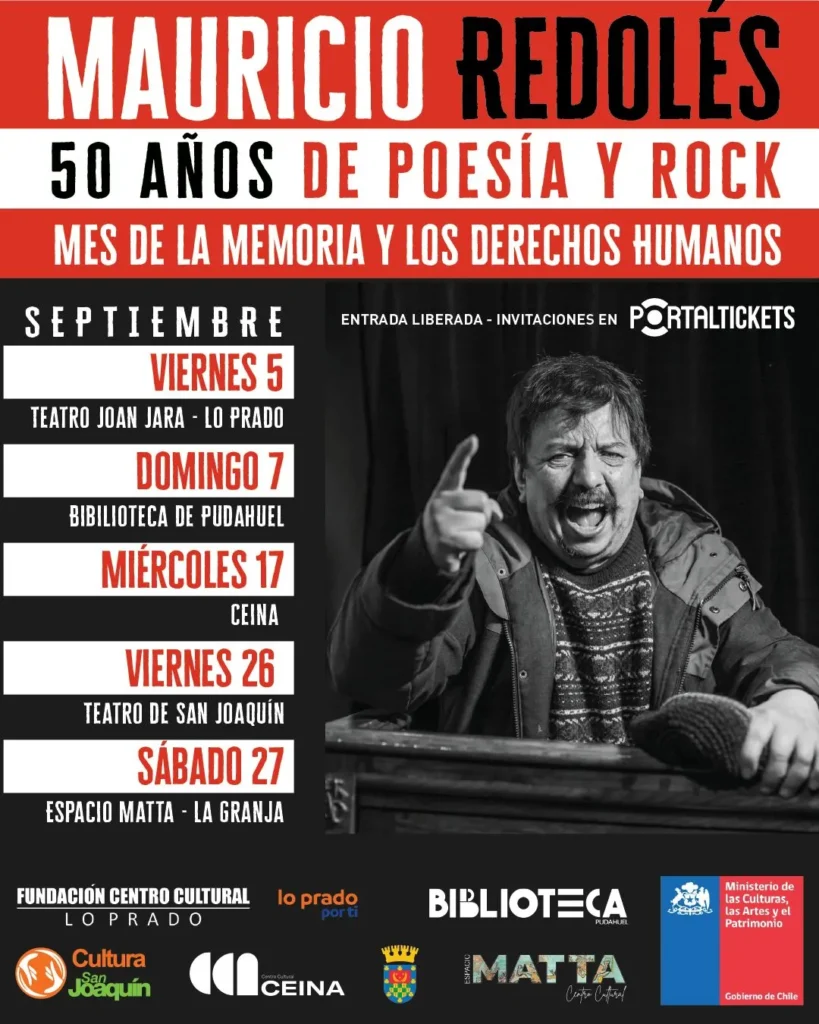 Mauricio Redolés en gira: conciertos gratuitos en Santiago