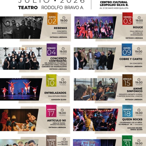 Cartelera Cultural Quillota: Eventos Imperdibles en Julio 2026